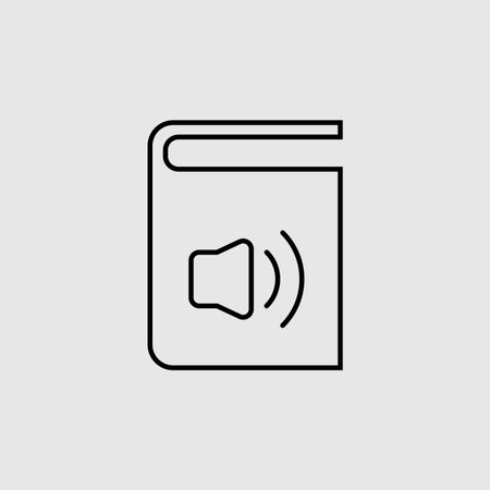 audiobook vector icon.Lined flat sign for mobile concept and web design. Audiobook glyph icon. Symbol,  illustration. Vector graphicsのイラスト素材