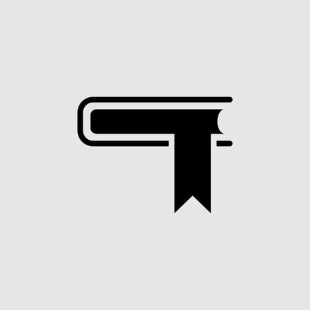 Book vector icon.  Filled flat sign for mobile concept and web design. book with bookmark glyph icon. Symbol,  illustration. Vector graphicsのイラスト素材