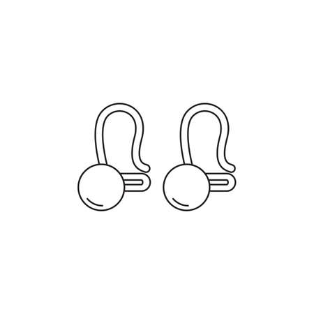 Earring vector icon. Lined flat sign for mobile concept and web design. Earring glyph icon. Symbol,  illustration. Vector graphicsのイラスト素材