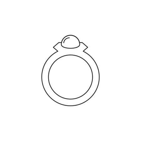 Ring vector icon. Lined flat sign for mobile concept and web design. Ring glyph icon. Symbol,   illustration. Vector graphicsのイラスト素材