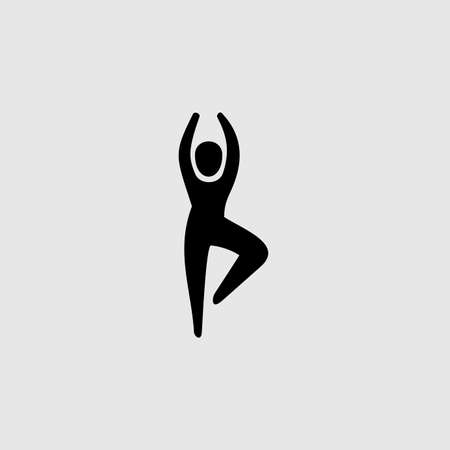Yoga vector icon. Filled flat sign for mobile concept and web design. Yoga glyph icon. Symbol, illustration. Vector graphicsのイラスト素材