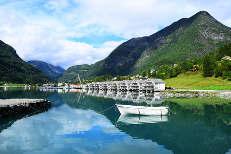 small city in the valleyの写真素材