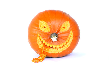 Halloween Pumpkin isolated on white backgroundの写真素材