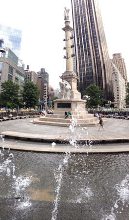 This is a photo I took of Columbus Circle with the panorama function. の素材