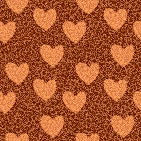Seamless pattern with hearts on a background of flowersのイラスト素材