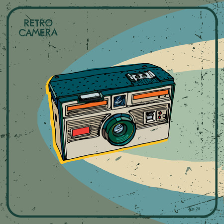 Vector illustration of an retro camera.のイラスト素材