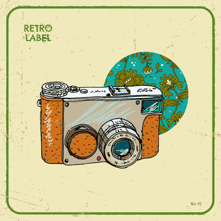Vector illustration of an retro camera.のイラスト素材