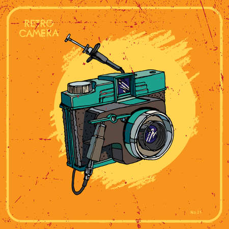 Vector illustration of an retro camera.のイラスト素材