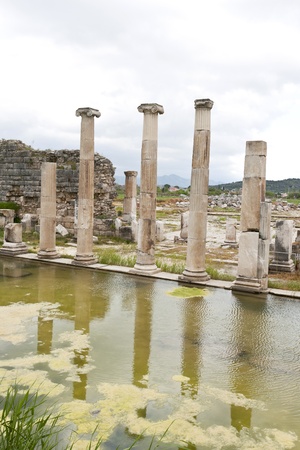Ancient Roman ruins in Magnesia, Turkey の写真素材