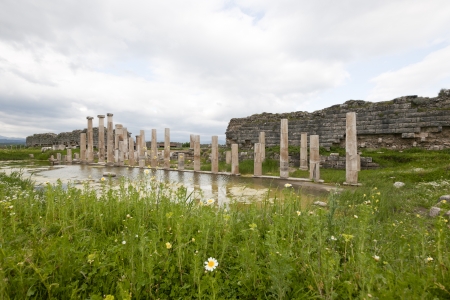 Ancient Roman ruins in Magnesia, Turkey の写真素材