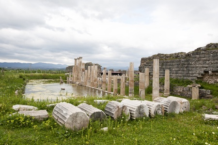 Ancient Roman ruins in Magnesia, Turkey.の写真素材