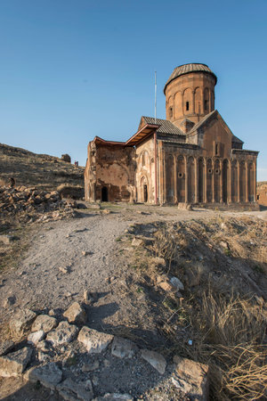 Ani is a ruined and uninhabited medieval Armenian city-site situated in the Turkish province of Kars, near the border with Armenia. Armenian chroniclers such as Yeghishe and Ghazar Parpetsi first mentioned Ani in the 5th century AD.のeditorial素材
