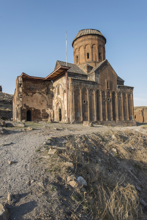 Ani is a ruined and uninhabited medieval Armenian city-site situated in the Turkish province of Kars, near the border with Armenia. Armenian chroniclers such as Yeghishe and Ghazar Parpetsi first mentioned Ani in the 5th century AD.のeditorial素材