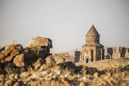 Ani is a ruined and uninhabited medieval Armenian city-site situated in the Turkish province of Kars, near the border with Armenia. Armenian chroniclers such as Yeghishe and Ghazar Parpetsi first mentioned Ani in the 5th century AD.のeditorial素材