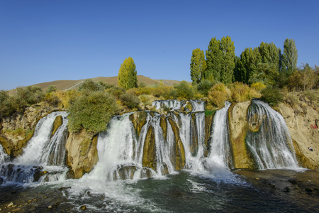Muradiye waterfall (Turkey)の写真素材