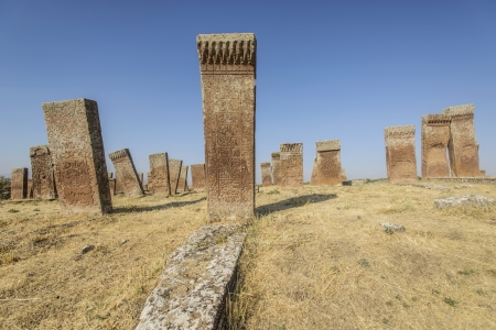 seljuk turk cemetery in ahlat, bitlisの写真素材