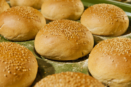 Bread in the oven imageの写真素材