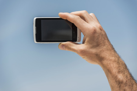 Taking selfieの写真素材