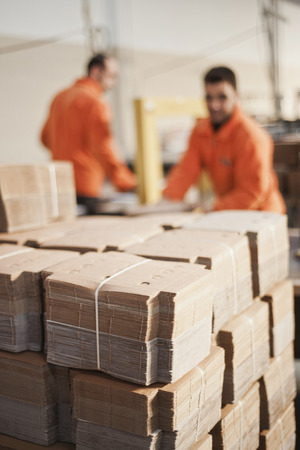 Cardboard packaging productionの写真素材