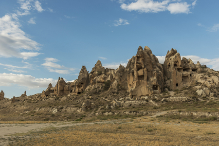 Early morning Long exposure of fairy chimneys town of Goreme - Cappadocia Turkey.の写真素材