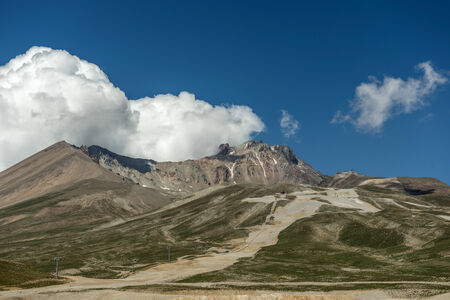 Snowy mountain Erciyes in Kayseri-Turkey. の写真素材