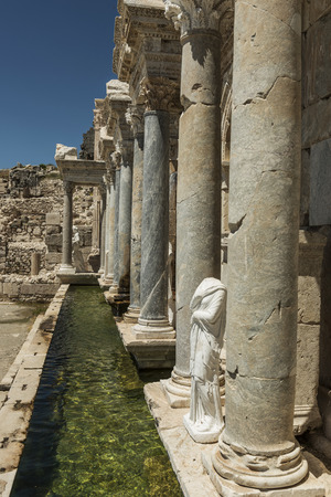 The Antonine Nymphaeum at Sagalassos Archaeological Site in Turkey was Excavated in 1994 and 1995. の写真素材