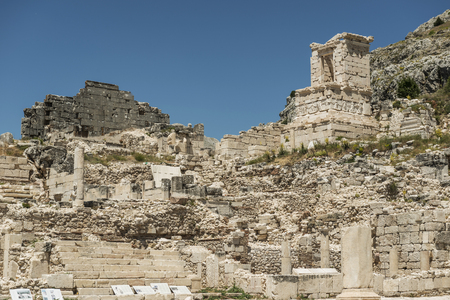The Antonine Nymphaeum at Sagalassos Archaeological Site in Turkey was Excavated in 1994 and 1995.の写真素材