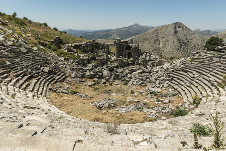 The Antonine Nymphaeum at Sagalassos Archaeological Site in Turkey was Excavated in 1994 and 1995. の写真素材