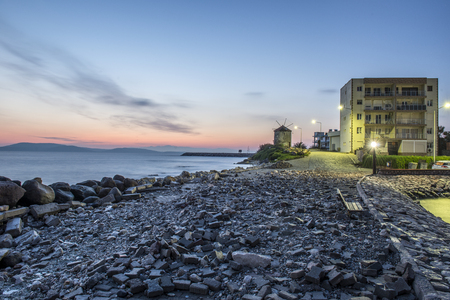 The beautiful coastal town of izmir Mordoganのeditorial素材