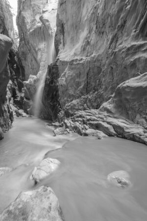Saklikent Gorge, a slot canyon and tourist attraction in Southern Turkey near Fethiyeの写真素材