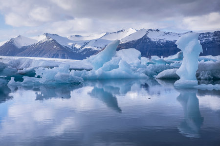 Blue iceberg at the Jokulsarlon glaciar lagoon in Iceland