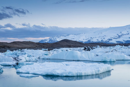 Blue iceberg at the Jokulsarlon glaciar lagoon in Iceland