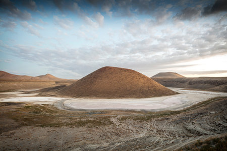 Lake Meke (Turkish: Meke Lake) is a volcanic crater lake composed of two nested lakes located in Konya Province, central Turkey.の写真素材