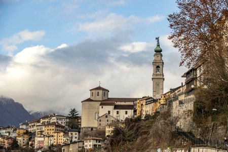 Colorful houses of beautiful Belluno town in Veneto province, northern Italy