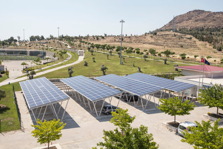 Solar panels for renewable electric production, Zaragoza Province, Aragon, Spain