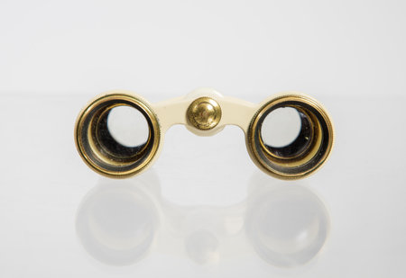 Binoculars isolated on a white background. View from above.の写真素材