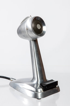 A studio photo of a meat grinder isolated on a white backgroundの写真素材