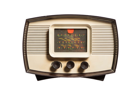 Old radio isolated on a white background with clipping path. Retro style.の写真素材