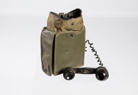 Old World War II military canteen isolated on a white background.の写真素材