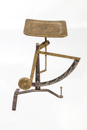 Antique scale isolated on white background, clipping paths included in fileの写真素材
