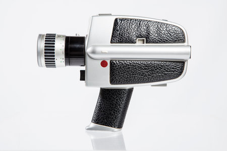 Old camera on a white background. Isolated object on a white backgroundの写真素材