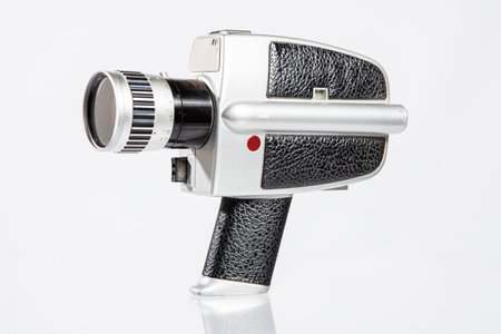 Vintage camera isolated on a white background. With clipping path.の写真素材
