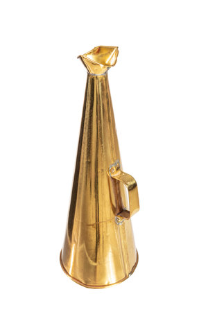 Vintage horn isolated on white background. Clipping path included.の写真素材