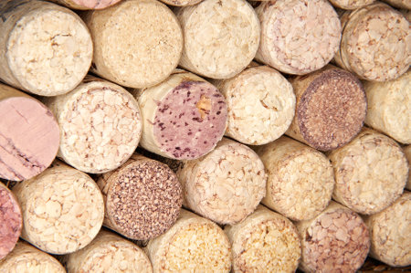 Wine corks background. Close-up of wine corks background.の写真素材