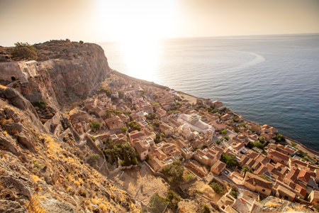 Monemvasia, Laconia, The Peloponnese, Greece, Europeの写真素材