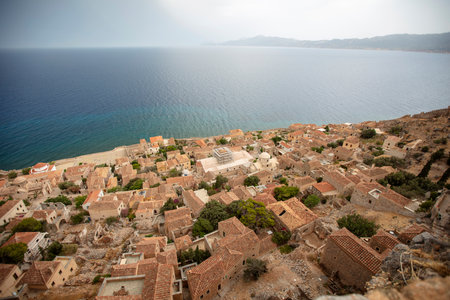 Monemvasia, Laconia, The Peloponnese, Greece, Europeの写真素材