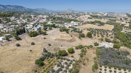 Eleusis, Isthmia, Corinth, Greece. Roman Baths in Isthmi, amazing mosaics!の写真素材