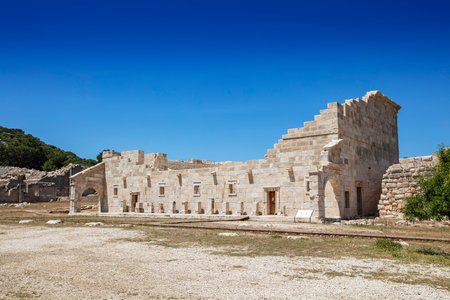 Ruins of the ancient Lycian city Patara, Ancient city entrance door. Patara was at the Lycia (Lycian) League's capital. Antalya, TURKEYの写真素材