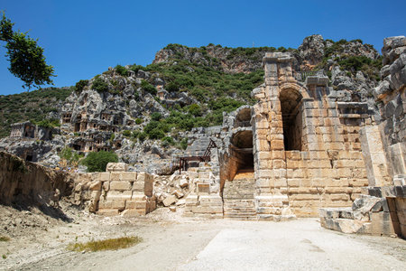 Ruins Myra Ancient City in Demre to Antalya, archaeology landmarks of Turkey.