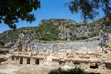 Ruins Myra Ancient City in Demre to Antalya, archaeology landmarks of Turkey.の写真素材